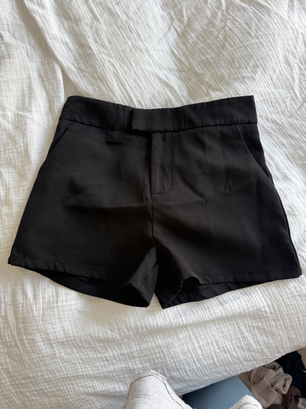 Black Tailored Micro Shorts